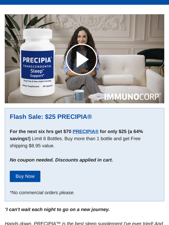 SLEEP HELP!—Save 64% on PRECIPIA—Ends Soon
