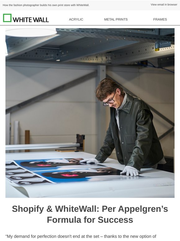 Per Appelgren relies on Shopify x WhiteWall