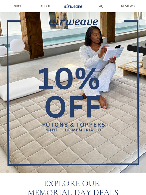 10% Off Our Bestselling Futons and Toppers!