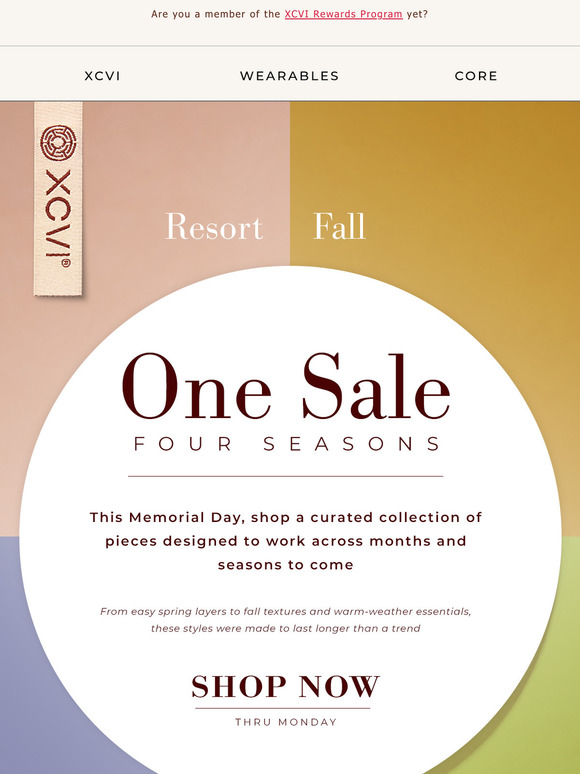 One Sale. Four Seasons. Starts Now.