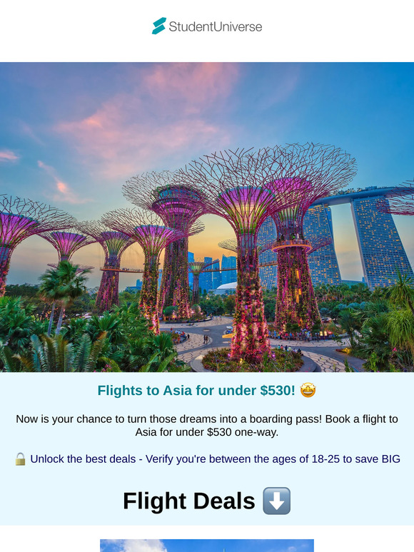 Flights to Asia for under $530! ✈️