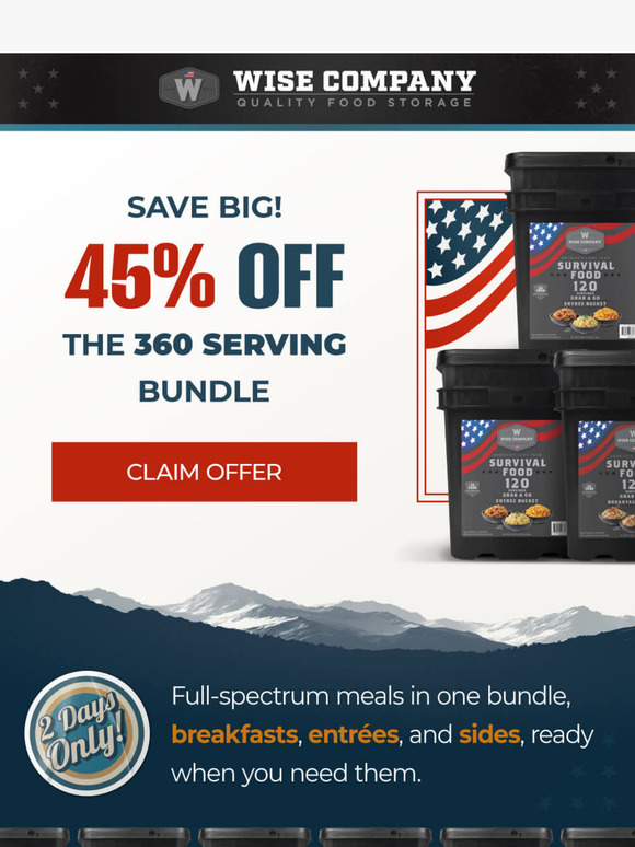 360 Servings, Long Shelf Life, 45% Off!