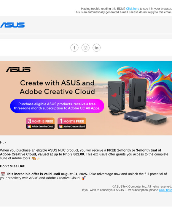 ASUS NUC Now Comes with Adobe Creative Cloud 🎉