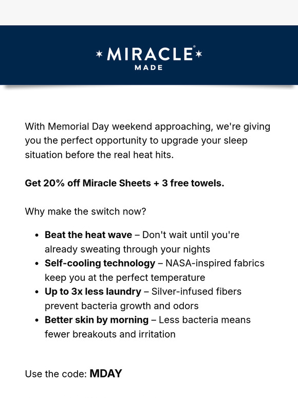 20% OFF: Summer’s heating up. You shouldn’t