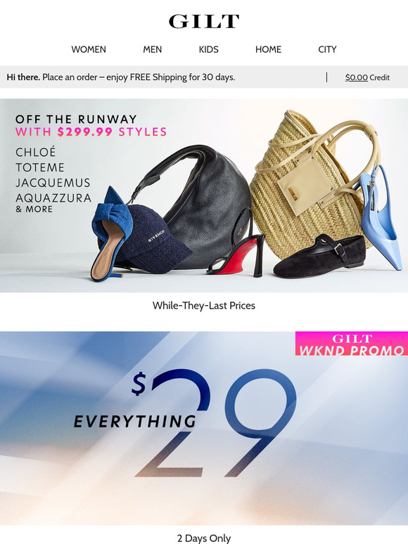 OFF the Runway, ON-Site for Less w/ $299.99 STYLES ➤