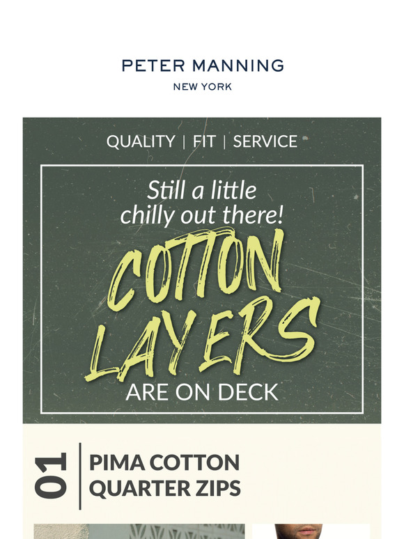 Cotton layers for breezy spring days and cool summer nights