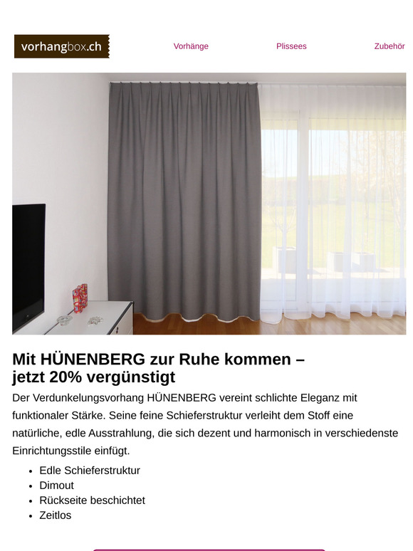 Mit HÜNENBERG zur Ruhe kommen - jetzt 20% vergünstigt