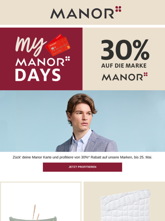 —, 30% auf Manor Marken