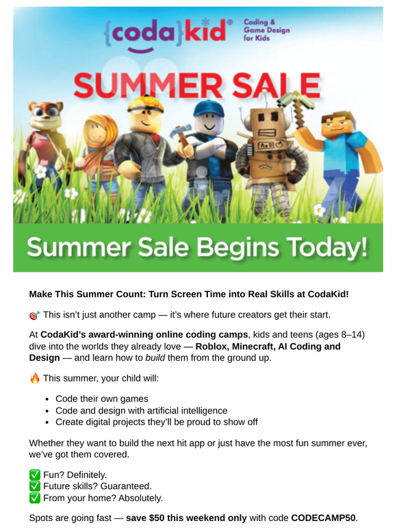 🚀 Summer Fun Meets Future Skills — Camps Filling Fast!