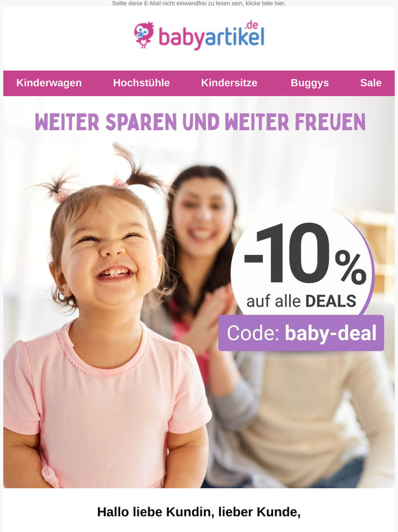 Tick tack… ⏰ Schnell noch 10% on top auf Baby-Deals