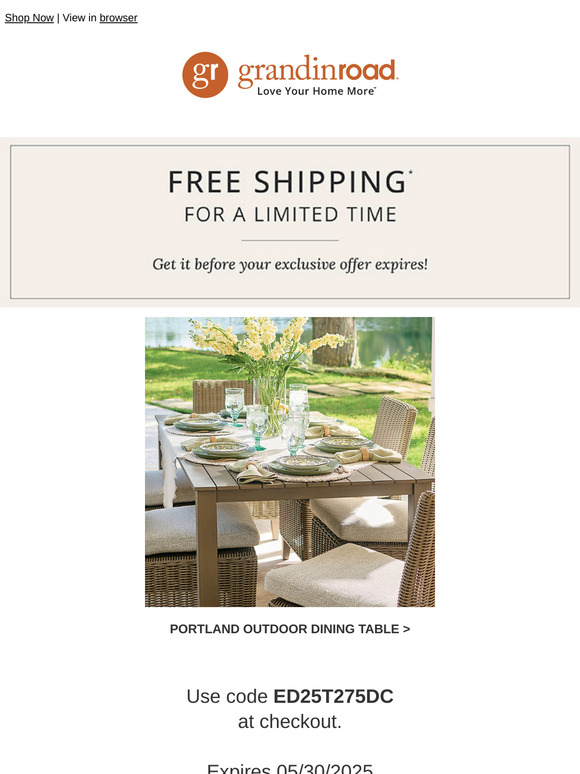 FREE SHIPPING just for you!