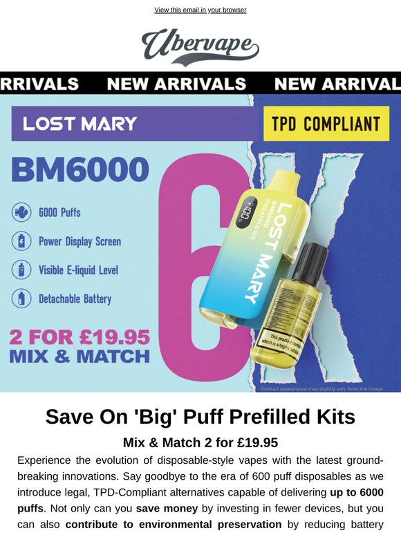 New Flavours: Lost Mary 6k Puff Pre-filled Kits