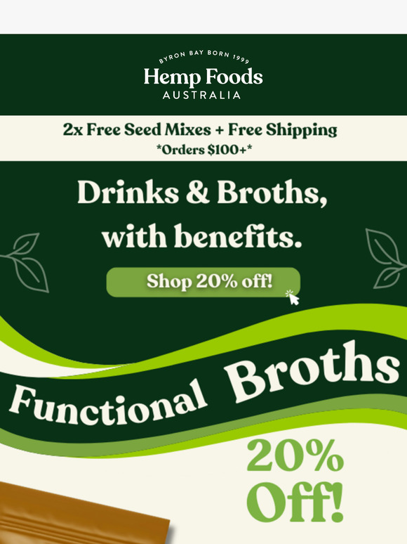 💚 Drinks & Broths, with benefits – 20% Off + 2 Free Gifts!