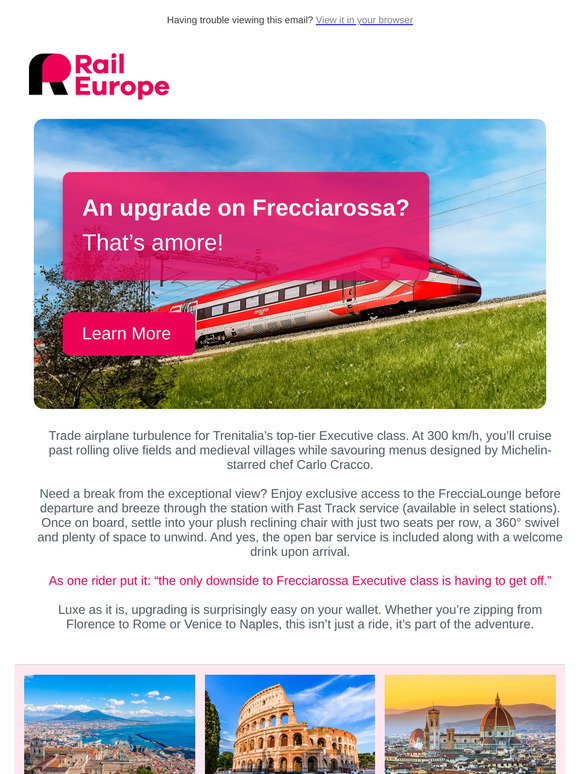 Newsflash: 1st Class on 🚆 > ✈️