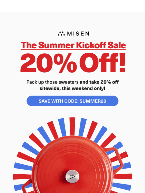 Summer Kickoff Sale Starts NOW - 20% Off Sitewide!