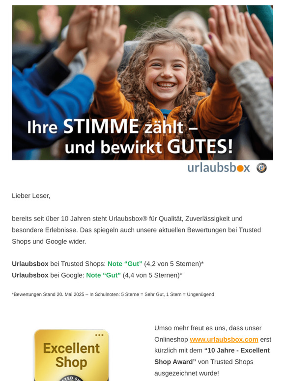 Ihre Stimme zählt – und bewirkt Gutes!