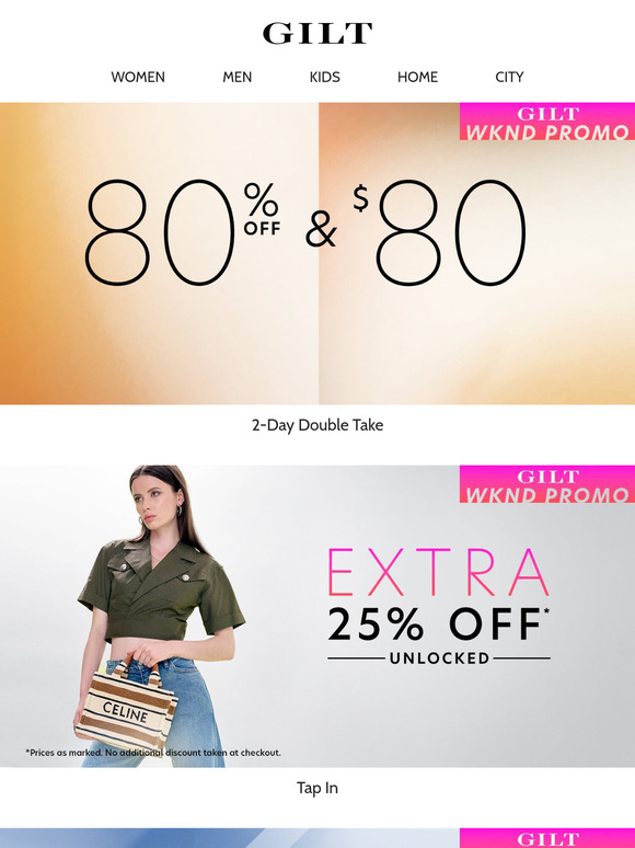 80% Off & $80 🔔 The 2-Day Double Take
