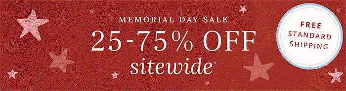 25-75% off + Free Standard Shipping sitewide*