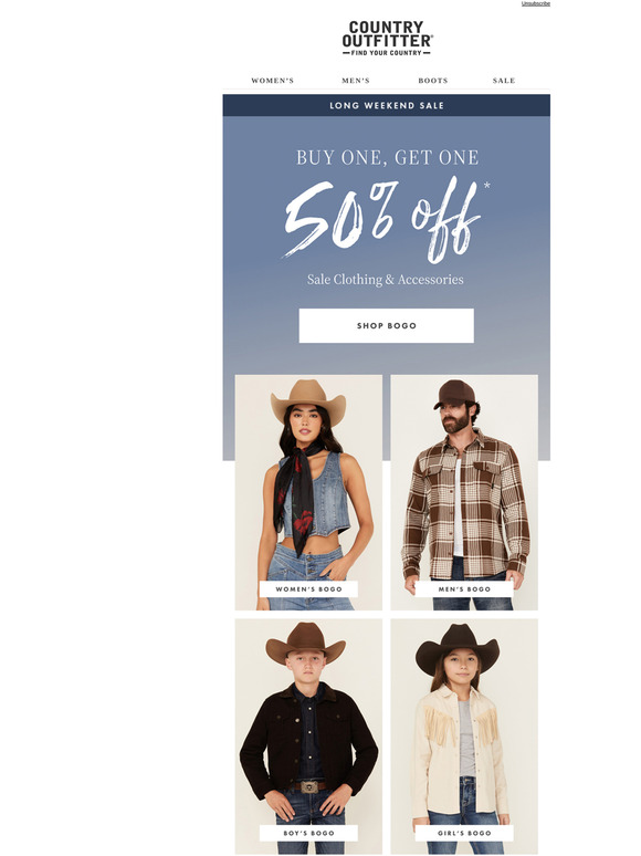 BOGO 50% Off Sale