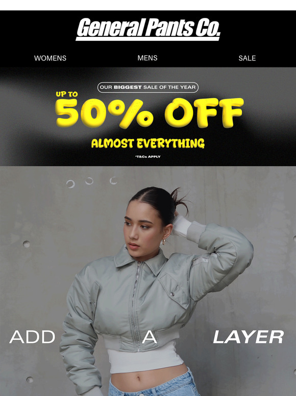 Up to 50% OFF* - This is not a drill.