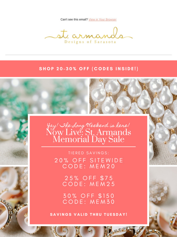 20-30% off St. Armands Inside!