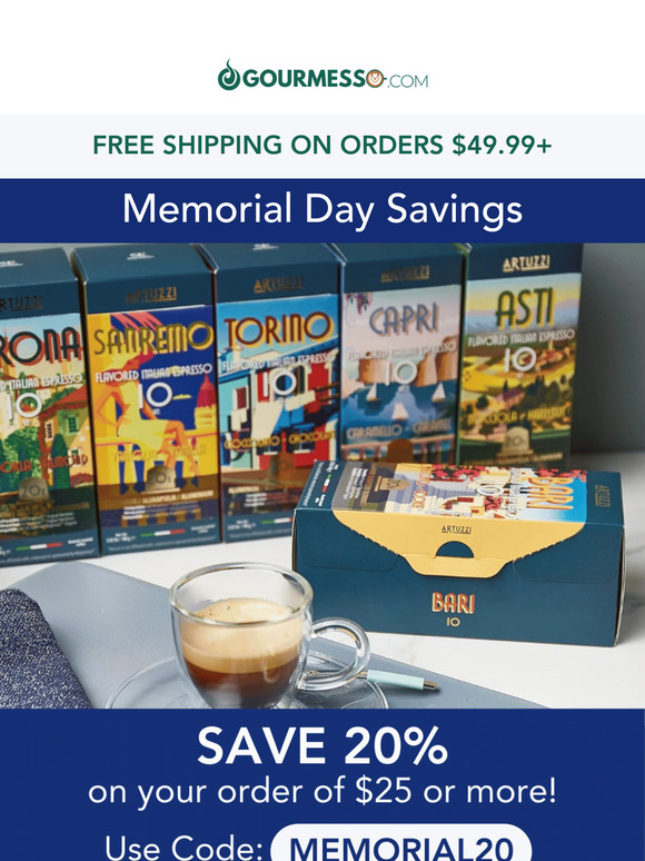 SAVE 20%: Memorial Day Savings! ☕🌟