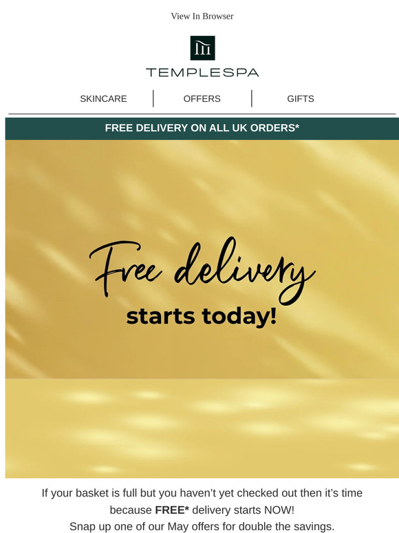 FREE delivery on us