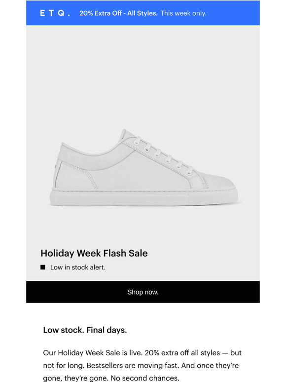 Flash Sale - Low Stock.