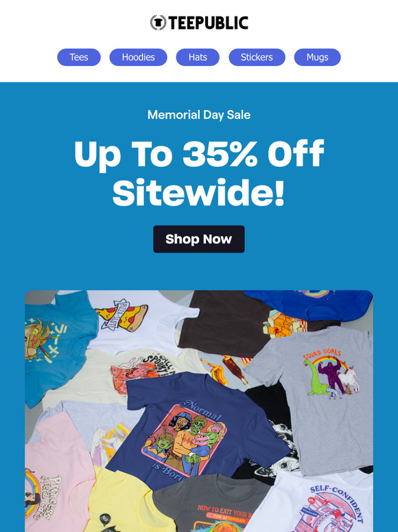 Memorial Day Sale: $16 Tees + 35% Off Through Monday!