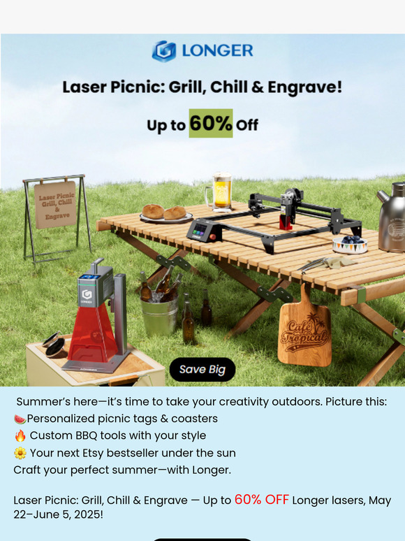 🌞 Laser Picnic with Longer – Up to 60% OFF!