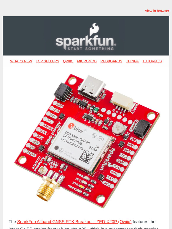 Explore the New SparkFun Allband GNSS RTK Breakout - Pre-order Now!