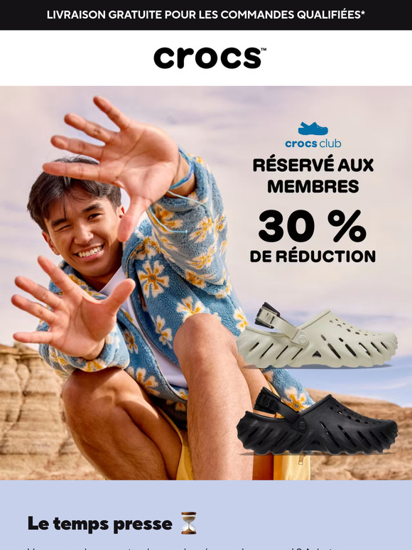 Les promos pour les membres du Club Crocs se terminent bientôt !