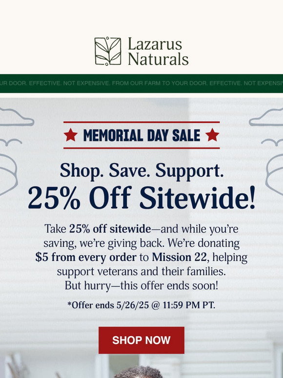 25% Off Sitewide + Support Mission 22 🇺🇸