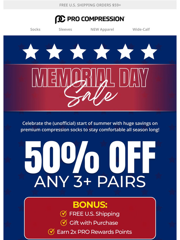 50% OFF + FREE U.S. Shipping ⭐️ Memorial Day Sale