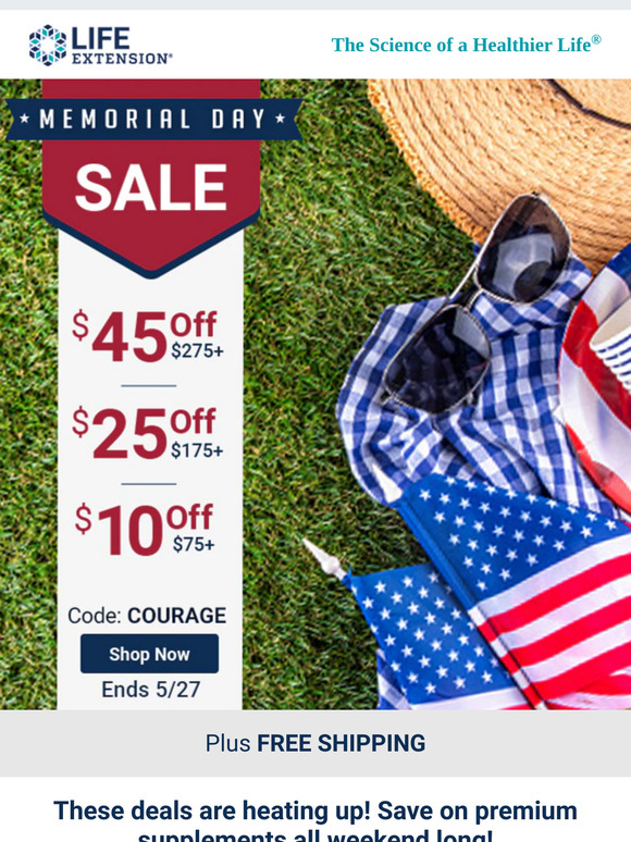 ❤️ Save Up to $45 This Memorial Day!