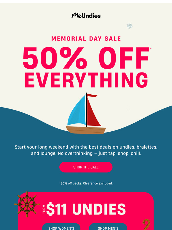 Long Weekend = 50% Off Everything