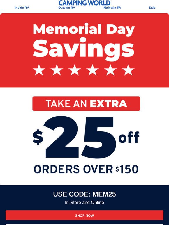 Extra $25 off $150, plus up to 70% off doorbusters
