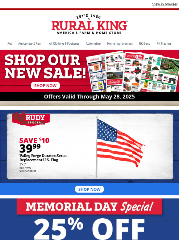 Take Home a New U.S. Flag & Save 25% on All In-Stock Shorts, Sleeveless Tees, & Tank Tops!