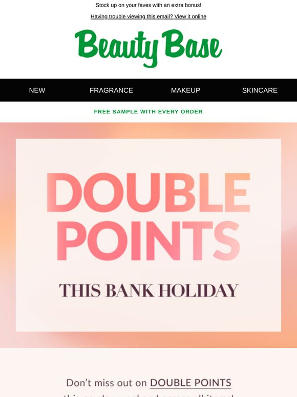 Double points this Bank Holiday