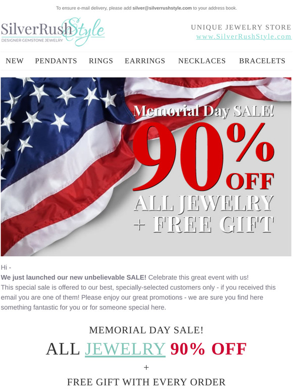 Memorial Day Sale! - All 💎 Jewelry 90% Off - Three Days Only