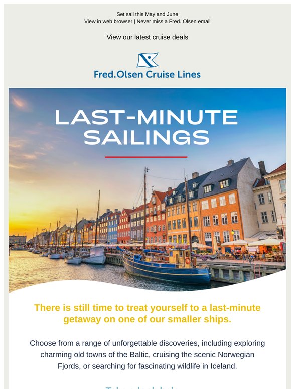 Last-minute sailings to Norway, Croatia and more