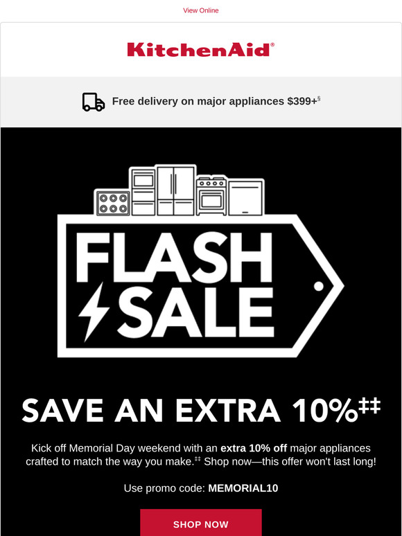 FLASH SALE ⚡ Extra 10% off major appliances