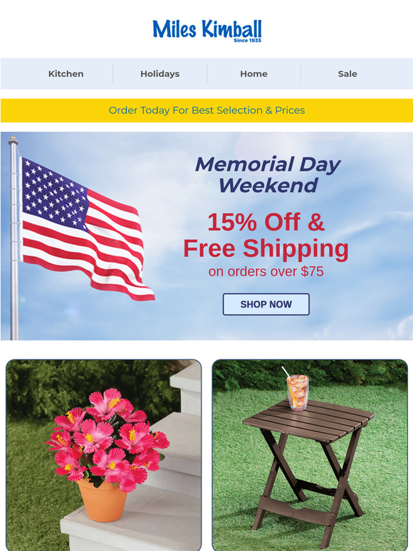 Starts Now: Memorial Day Savings