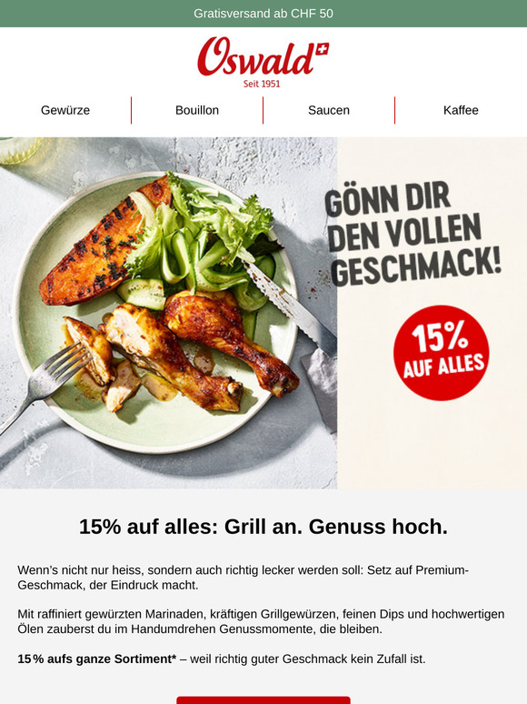 15% auf alles🔥Heiss am Grill, gross im Geschmack!
