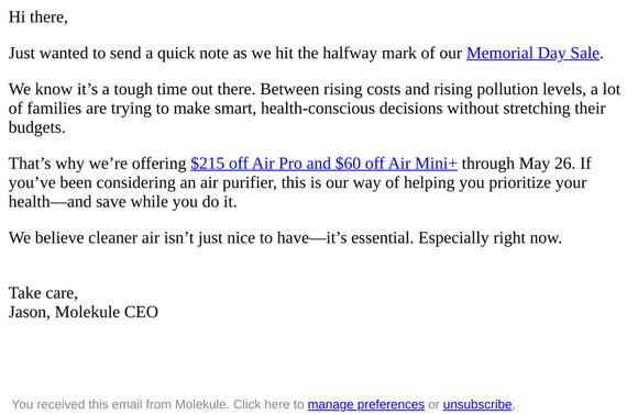 Hi friend, save on cleaner air while it’s still on sale