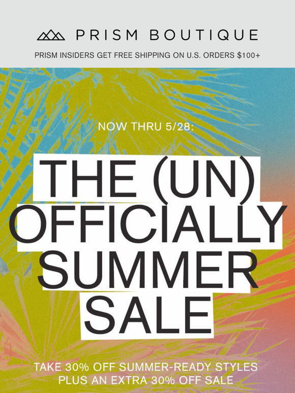 30% Off Summer Starts NOW