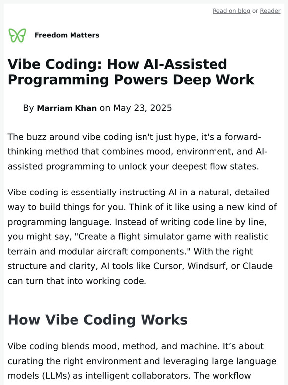 Vibe Coding: How AI-Assisted Programming Powers Deep Work