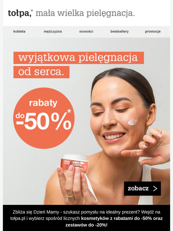 teraz rabaty do -50% na wyjątkowe kosmetyki! 🤩