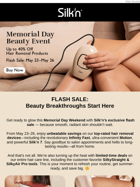 Memorial Day Beauty Event: Up to 40% OFF Hair Removal & Hair Styling tools!
