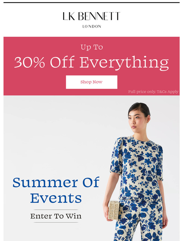 Enjoy Up To 30% Off Everything